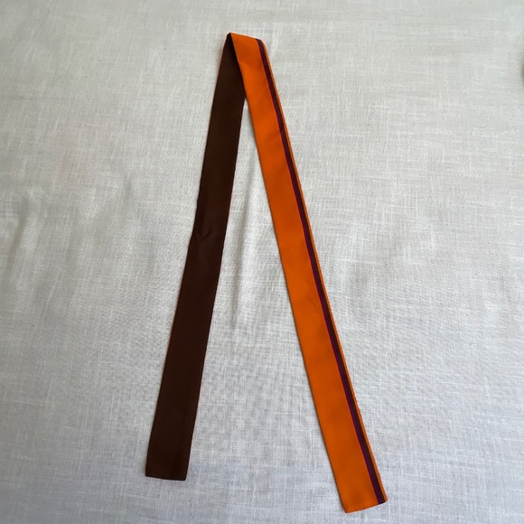 Foulard Skinny Silk Scarf Bandana Hair Tie Wrist Bag Wrap 54”x2” NEW - Picture 4 of 11